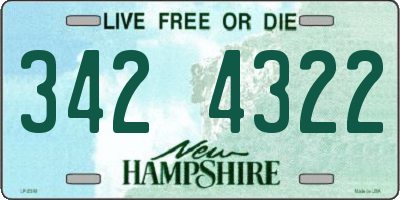 NH license plate 3424322