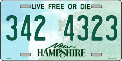 NH license plate 3424323