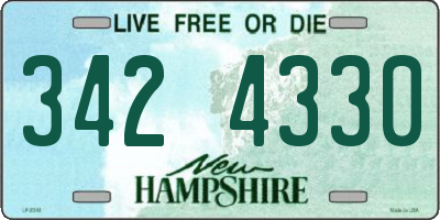NH license plate 3424330