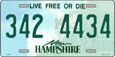 NH license plate 3424434