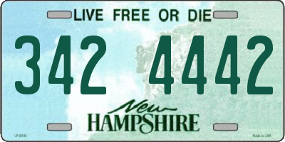 NH license plate 3424442