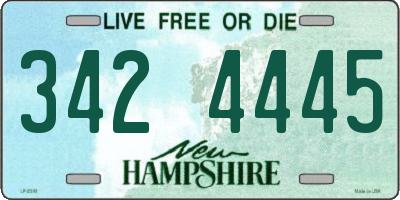 NH license plate 3424445