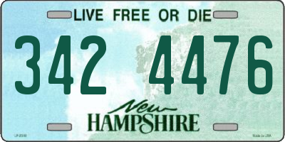 NH license plate 3424476