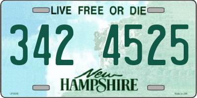 NH license plate 3424525
