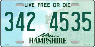 NH license plate 3424535