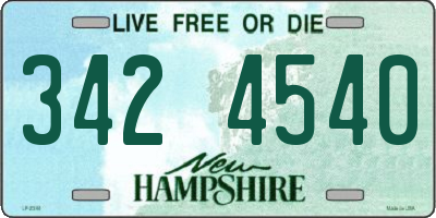 NH license plate 3424540