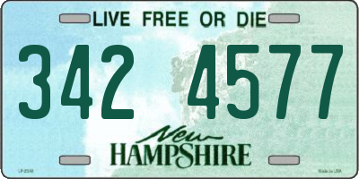 NH license plate 3424577