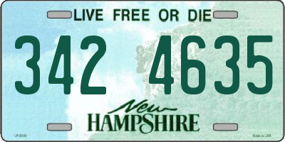 NH license plate 3424635