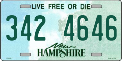 NH license plate 3424646