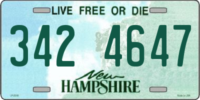 NH license plate 3424647