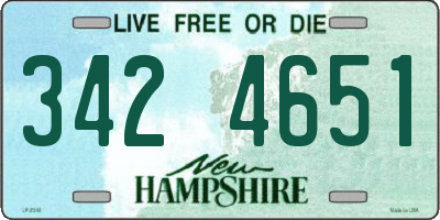 NH license plate 3424651
