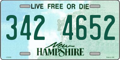 NH license plate 3424652