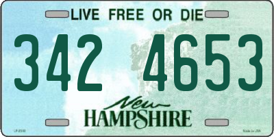 NH license plate 3424653