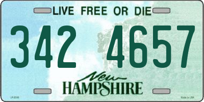 NH license plate 3424657