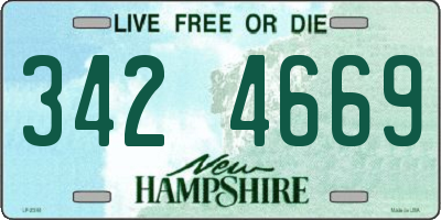 NH license plate 3424669