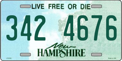 NH license plate 3424676