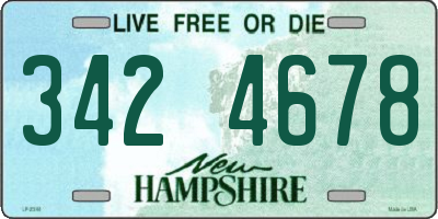 NH license plate 3424678