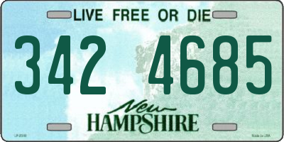 NH license plate 3424685