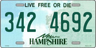 NH license plate 3424692