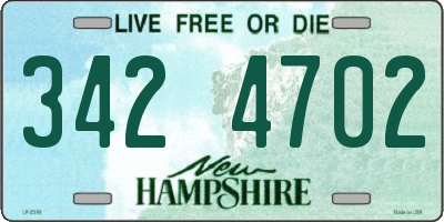 NH license plate 3424702