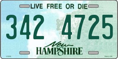 NH license plate 3424725