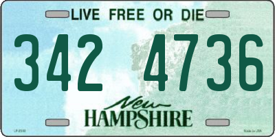 NH license plate 3424736