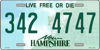 NH license plate 3424747