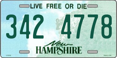 NH license plate 3424778