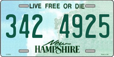 NH license plate 3424925