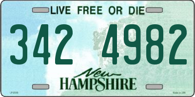 NH license plate 3424982