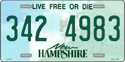 NH license plate 3424983
