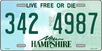 NH license plate 3424987