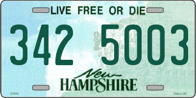 NH license plate 3425003