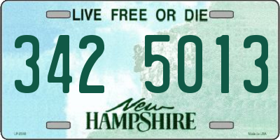 NH license plate 3425013