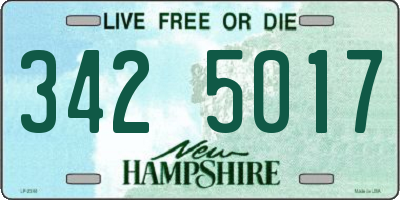 NH license plate 3425017