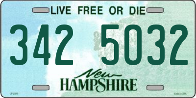 NH license plate 3425032