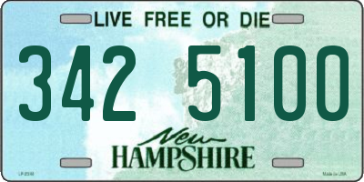 NH license plate 3425100
