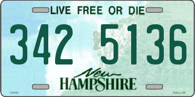 NH license plate 3425136