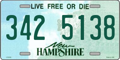 NH license plate 3425138
