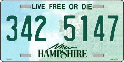 NH license plate 3425147