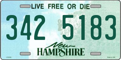 NH license plate 3425183