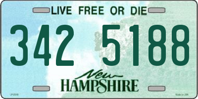 NH license plate 3425188