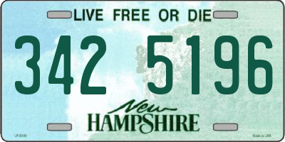 NH license plate 3425196