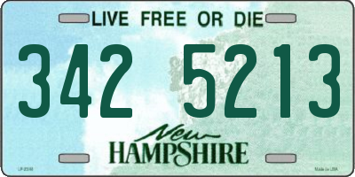 NH license plate 3425213