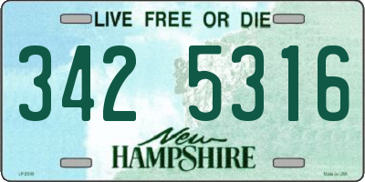 NH license plate 3425316