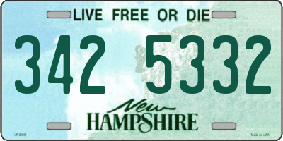 NH license plate 3425332