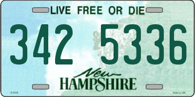 NH license plate 3425336