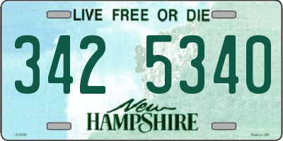 NH license plate 3425340