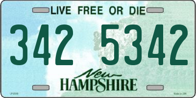 NH license plate 3425342