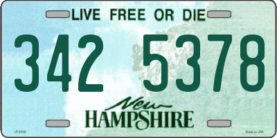 NH license plate 3425378